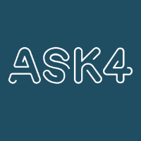 White outlined text "ASK4" on a dark teal background.