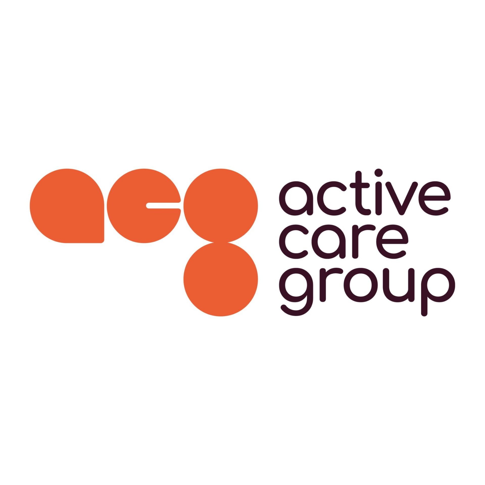 Active Care Group logo with orange geometric shapes forming the acronym "ACG" on the left and the company name in lowercase black text on the right.