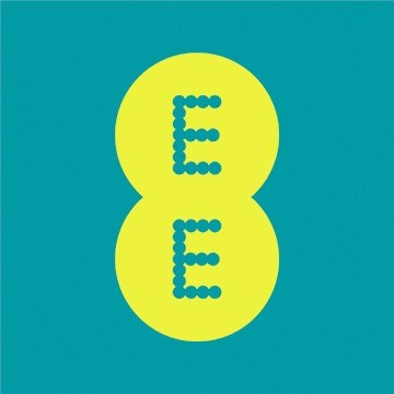 A logo with two yellow-green overlapping circles on a teal background, each circle containing a capital 'E' formed by small dots.