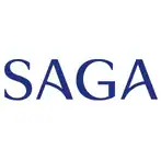 Blue text logo displaying the word "SAGA" in capital letters on a white background.