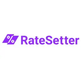 RateSetter logo in purple with a stylized percentage symbol graphic to the left of the company name.